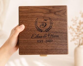Caixa de joias personalizada com gravação, lembrança de madeira pronta para presente, organizador de joias personalizado para ela.