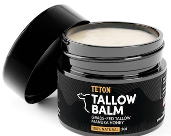 Balsamo di sego di manzo allevato al pascolo con miele di Manuka, olio d'oliva e vitamina E – Idratante per viso e corpo, ideale per pelli secche – Vasetto di vetro da 50 ml