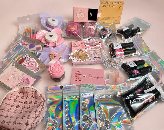 Coquette curated Beauty Bundle Pink Nail Accessories Stickers Cute Gifts KC.XO