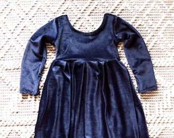 Velvet Dress. Fall Dress. Kids Dresses. Toddler Dresses. Blue Velvet Dress. Girls Long Sleeve Dress.