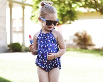 Sale. Popsicle Romper. Patriotic Sunsuit for Babies, Toddlers, Girls. 4th of July Romper For Summer. Girls Clothing. Popsicle Print Clothing