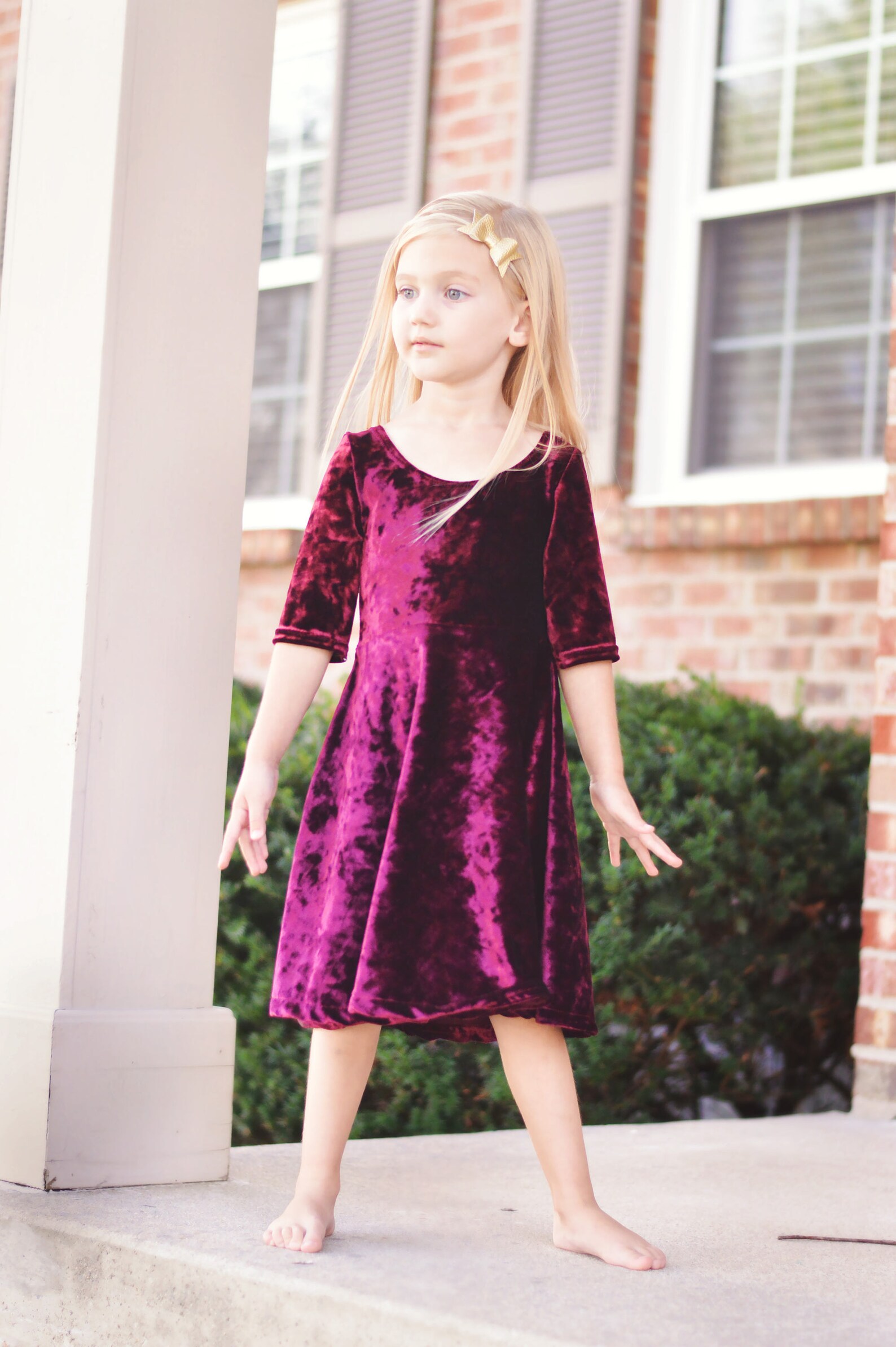 Crushed Velvet Swing Dress. Fall Dress. Kids Dresses. Toddler Etsy