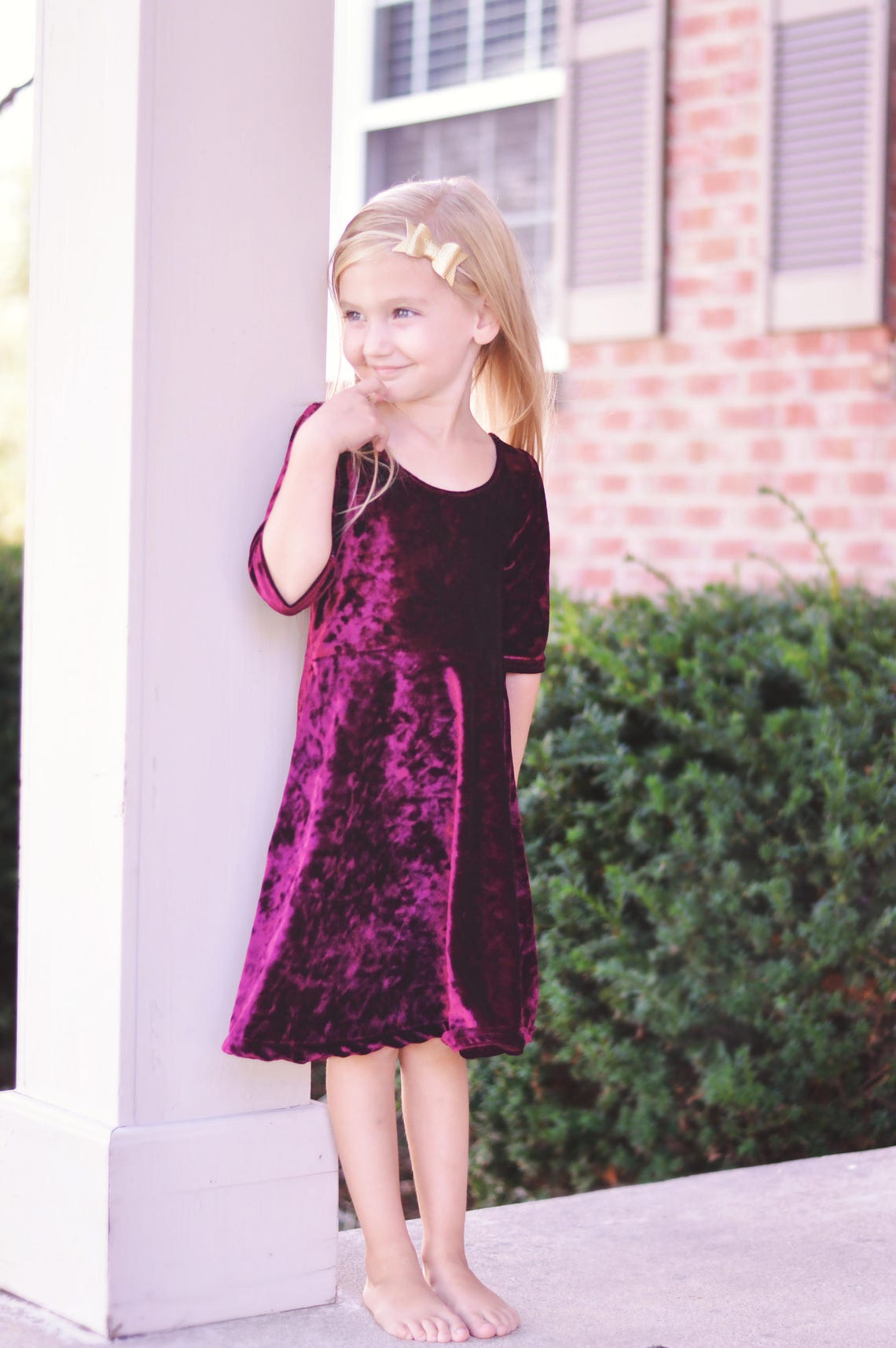 Crushed Velvet Swing Dress. Fall Dress. Kids Dresses. Toddler Etsy