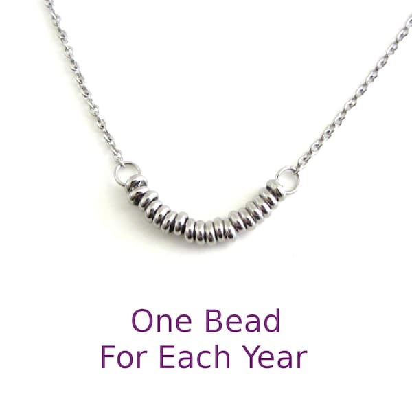 13th 14th 15th 16th 17th 18th 19th 20th 21st 30th 40th 50th Birthday Necklace, Stainless Steel Teen Girl Necklace, Milestone Birthday Gift