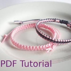 PDF Tutorial Square Knot Macrame Bracelet Pattern, Instant Download Macrame Bracelet Tutorial, DIY Friendship Slider Bracelet