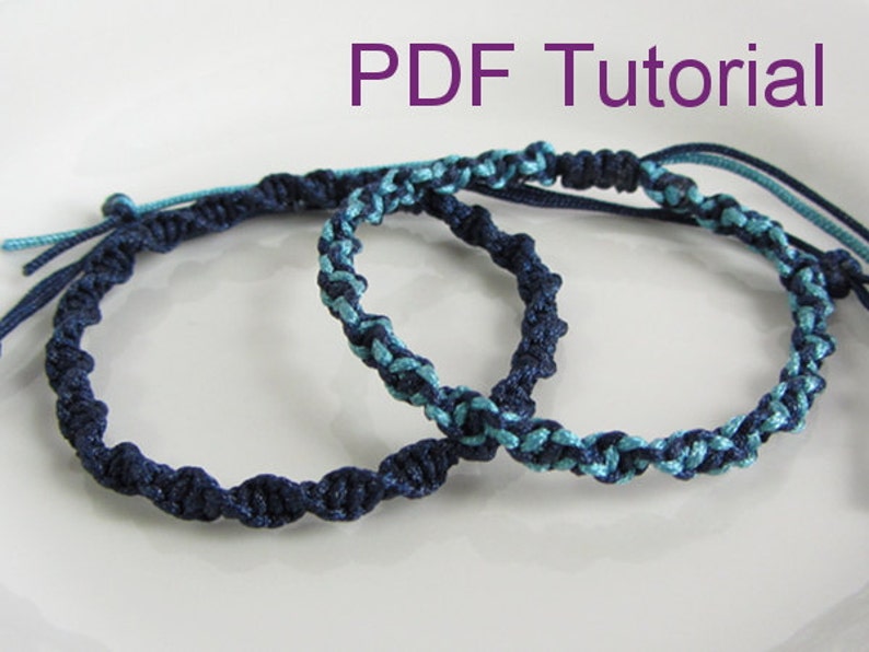 PDF Tutorial Half Square Knot Spiral Macrame Bracelet Pattern Etsy
