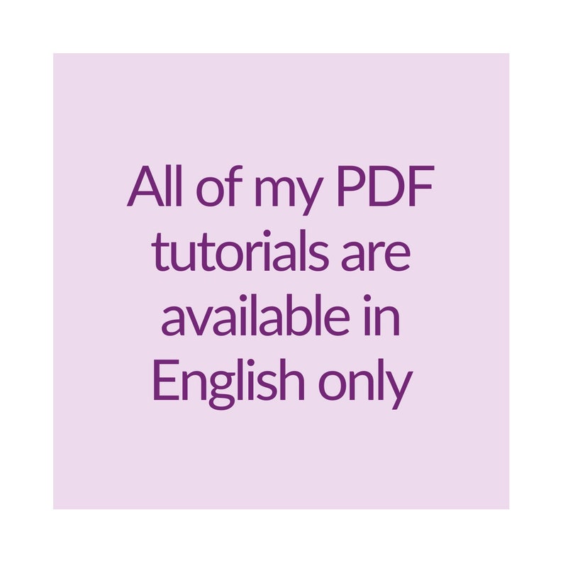 All of my PDF tutorials are available in English only