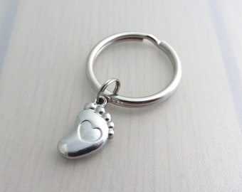Baby Foot Charm Keychain, Pregnancy Loss Charm Keyring, Sympathy Gift, Bereavement Gift, Baby Loss Gift, In Memory Bag Charm, Gift For Her