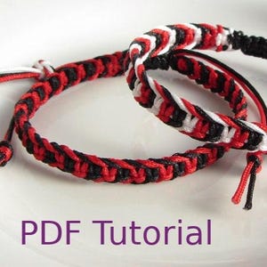 PDF Tutorial Fishbone Knot Macrame Bracelet Pattern, Instant Download Macrame Bracelet Tutorial, DIY Friendship Slider Bracelet