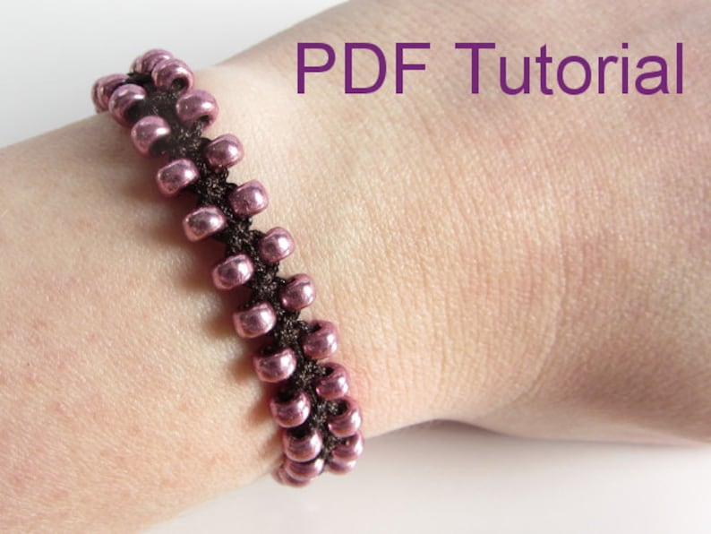 Instant Download Seed Bead Bracelet Tutorial PDF Tutorial Beaded Square Knot Macrame Bracelet Pattern DIY Friendship Slider Bracelet