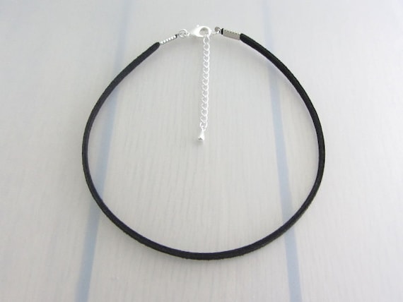 Plain Black Faux Suede Choker Necklace, Adjustable Choker, Minimalist Jewelry, Dainty Necklace, Simple Choker, Gift For Friends, For Her