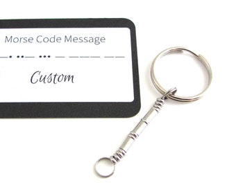 Custom Morse Code Keychain, Personalised Name Keyring, Secret Message Keychain, Gift For Friend, Stocking Stuffer For Her, Party Favor