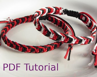 Tutorial in PDF Modello di braccialetto macramè con nodo a lisca di pesce, tutorial per braccialetto macramè con download istantaneo, braccialetto scorrevole dell'amicizia fai da te