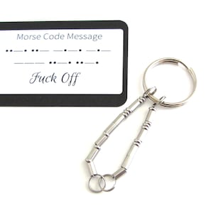 Fuck Off Porte-clés en code Morse, Porte-clés à message secret, Fuck You, Fuck It, Fuck This, Fuck That, Gift For Friend, Stocker Stuffer for Her