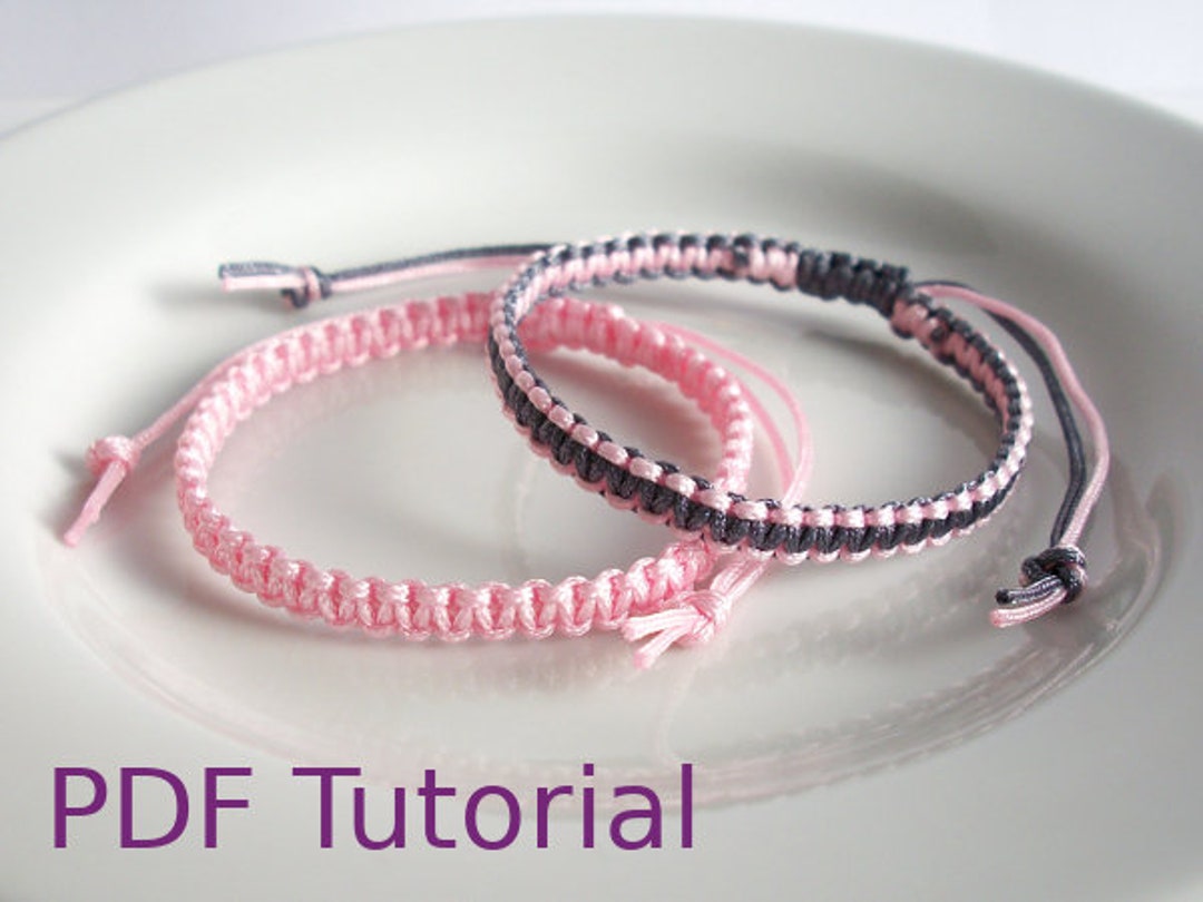 Waxed Thread Bracelet TUTORIAL, DIY for beginners, Easy pattern STEP BY  STEP