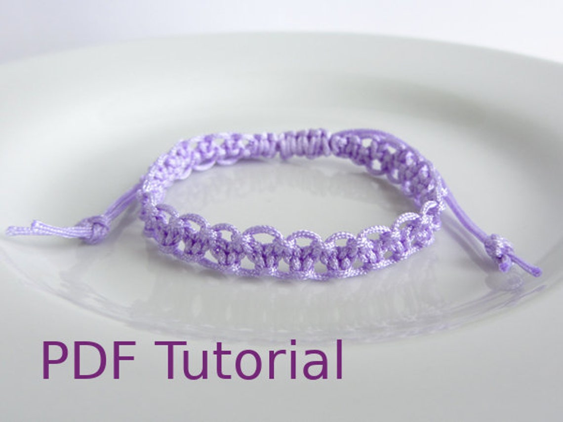 PDF Tutorial Alternating Square Knot Macrame Bracelet Pattern Etsy