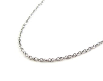 Stainless Steel Chain Necklace, Dainty Stainless Steel Cable Chain, Layering Necklace, Gift For Her, Minimalist Jewelry, Finished Chain