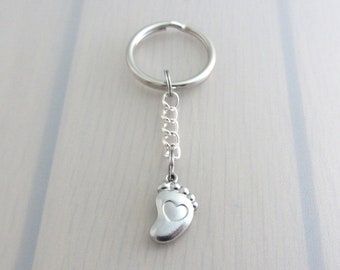 Baby Foot Charm Keychain, Pregnancy Loss Charm Keyring, Sympathy Gift, Bereavement Gift, Baby Loss Gift, In Memory Keychain, Gift For Her