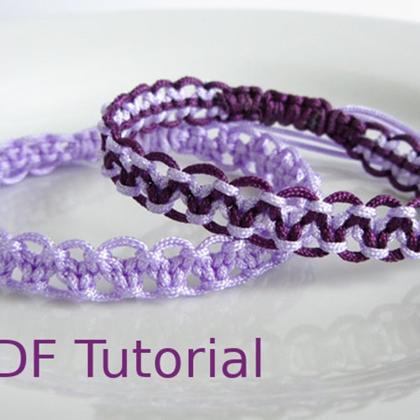 PDF Tutorial Alternating Square Knot Macrame Bracelet Pattern, Instant Download Macrame Bracelet Tutorial, DIY Friendship Slider Bracelet