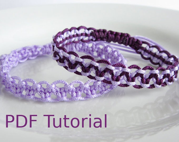 Macrame Bracelet Pattern Pdf Instructions Tutorial Forest Green Lacy ...