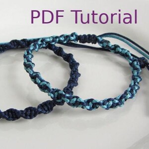 PDF Tutorial Half Square Knot Spiral Macrame Bracelet Pattern, Instant Download Macrame Bracelet Tutorial, DIY Friendship Slider Bracelet