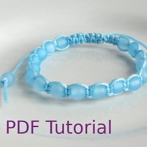 PDF Tutorial Beaded Square Knot Macrame Bracelet Pattern, Instant Download Macrame Bracelet Tutorial, DIY Friendship Slider Bracelet