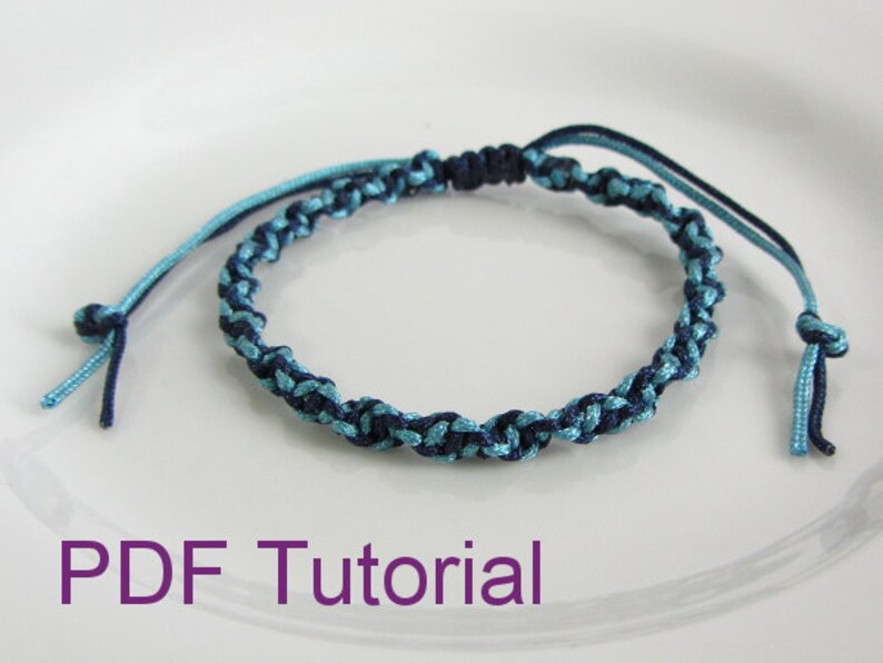 PDF Tutorial Half Square Knot Spiral Macrame Bracelet Pattern Etsy
