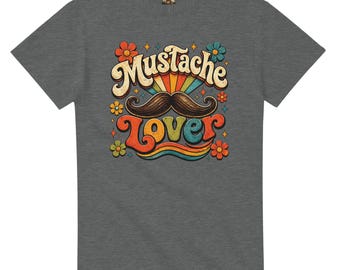 Mustache Lover Retro T-Shirt | 70s Vintage Graphic Tee