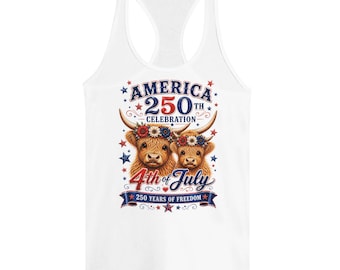 Happy 4th of July America's 250th Women's Racerback Tank Top