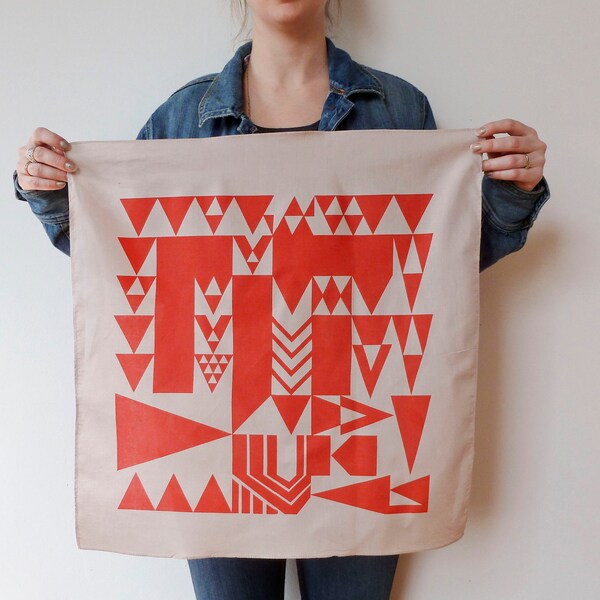 Vienna triangles hand printed cotton scarf