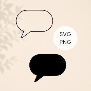 Pratbubbla kontur silhuett SVG PNG Clipart minimalistisk linjekonst minimal tänder form Cricut Cut-fil kommersiell användning digital