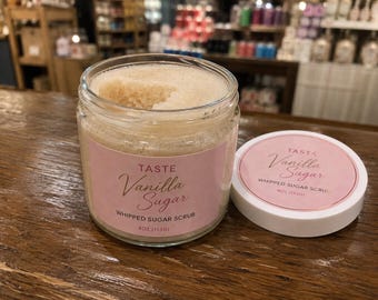 Scrub corpo allo zucchero montato / Esfoliante corpo al profumo di vaniglia (vasetto di vetro da 120 ml)