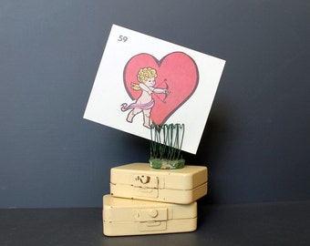 Vintage 1970s KopyKake Design Template Flashcard Heart Cupid Love Valentines Card