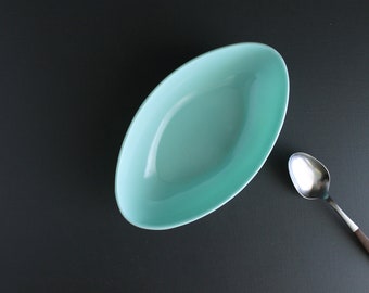 Vintage Melmac Serving Bowl Oval Light Minty Turquoise Mid Century