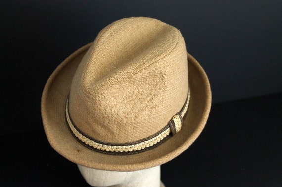 Vintage Mens Homburg Style Hat by Stetson Tan and… - image 6