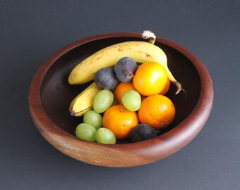 Vintage Wood Bowl Large Mid Century Serving Salad Bowl RESTORED