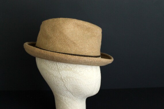 Vintage Mens Homburg Style Hat by Stetson Tan and… - image 3
