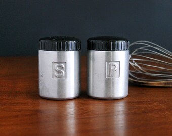 Vintage Aluminum Salt and Pepper Shakers Set S&P by Reed Houston Texas