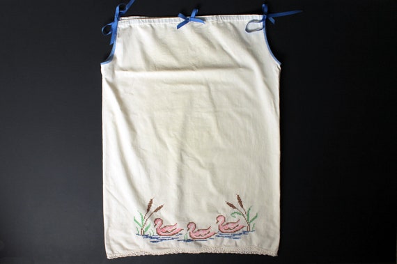 Vintage Childs Art Apron Cotton Flour Sack with C… - image 3