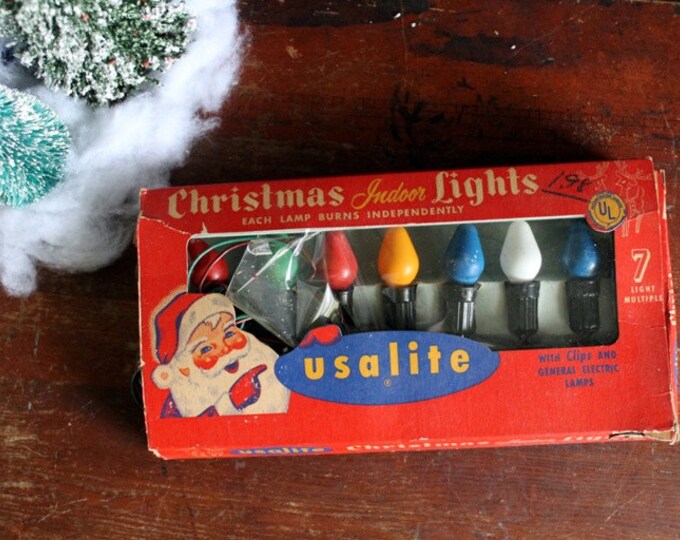 Vintage Christmas Light Set by Usalite 7 Christmas Tree Lite Etsy