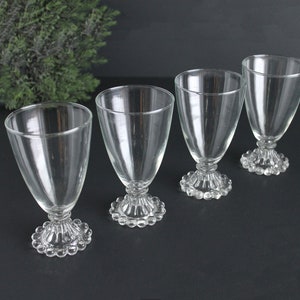 Vintage Anchor Hocking Boopie Glassware Water Goblet Glasses set of Four Candlewick Style Glass 4 Berwick-Boopie-Clear