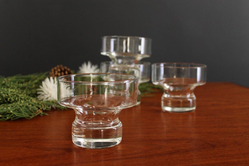 Vintage Crown Corning Omni Appetizer /Dessert Dishes Mid Century Barware Glasses set of Four Australian Crown Crystal Retro Cocktail Glass image 1