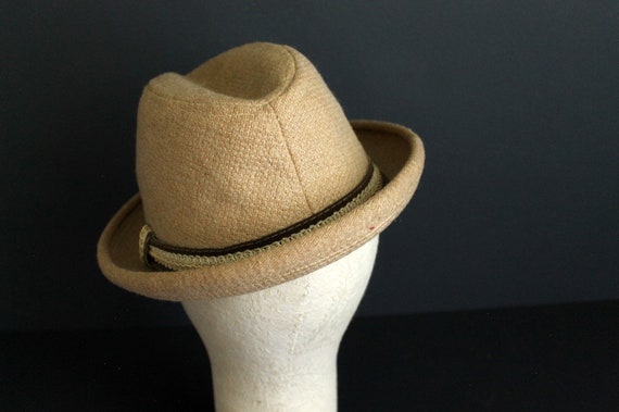 Vintage Mens Homburg Style Hat by Stetson Tan and… - image 4