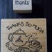 Stampin' Up Rubber Stamp Lot 2 Lot of two stamps Vintage 1996 Thanks so Much Teapot Teacup Saucer Tea Thank You Card Making Scrapbooking