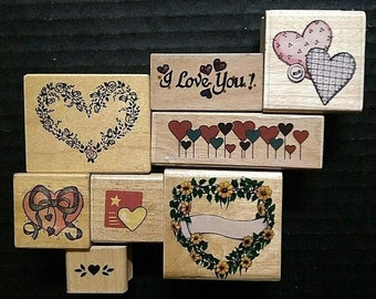 WITH LOVE HEART Valentine Card Back Gift Tag Anita/'s NEW Wood Craft RUBBER STAMP