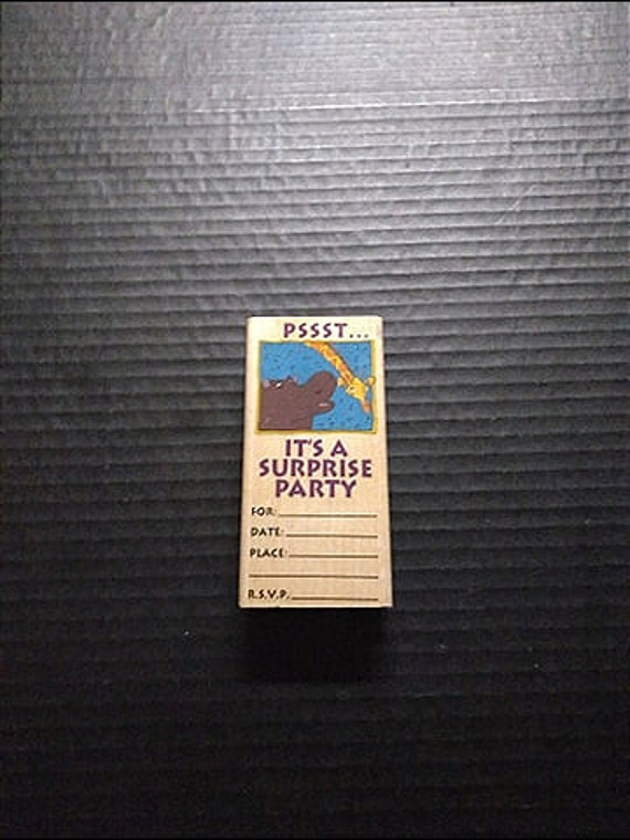 Mounted Rubber Stamps Party Invite scrapbook Invitations Birthday