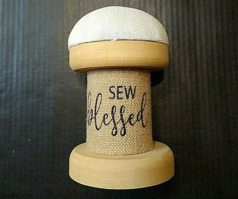 Hobby Lobby Sewing Spool Pincushion Wood Wooden Pin Cushion Etsy