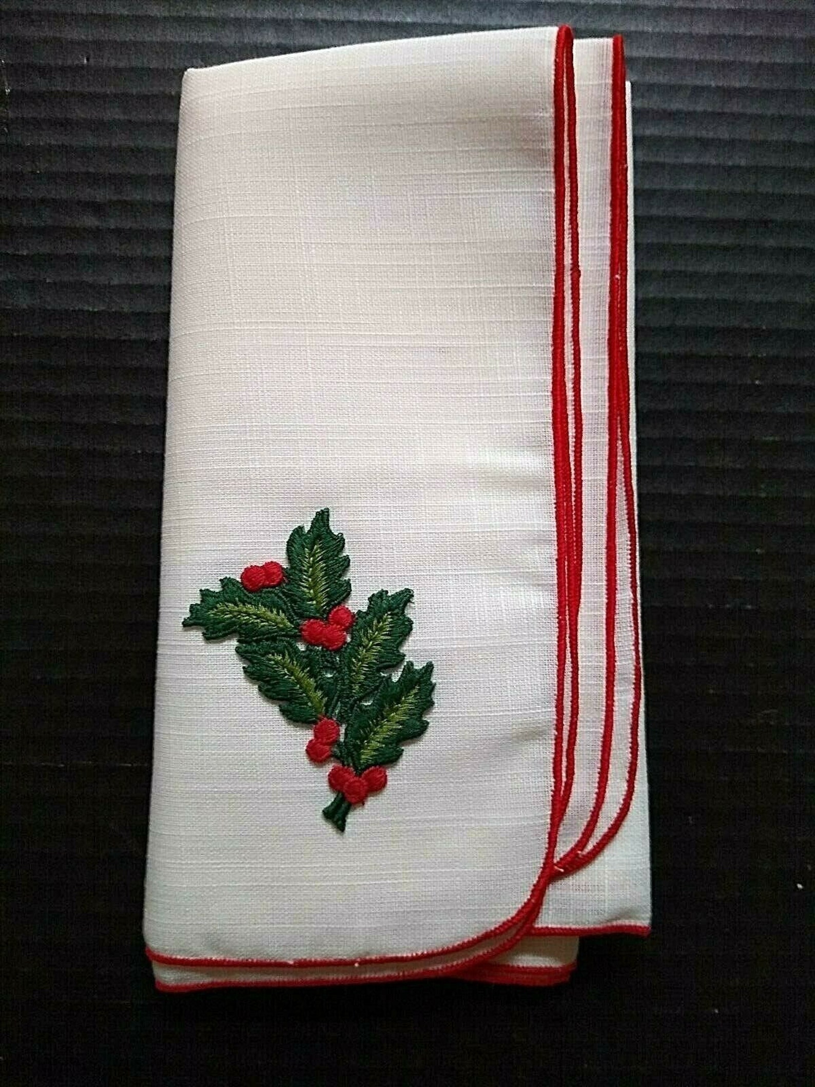 Sears Vintage Christmas Napkins Set Of 4 Xmas Holiday Holly Etsy