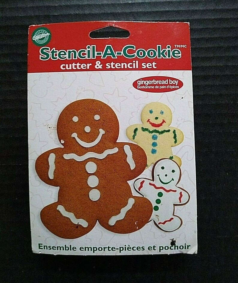 Wilton Cookie Cutter Stencil Set Gingerbread Christmas Xmas Etsy