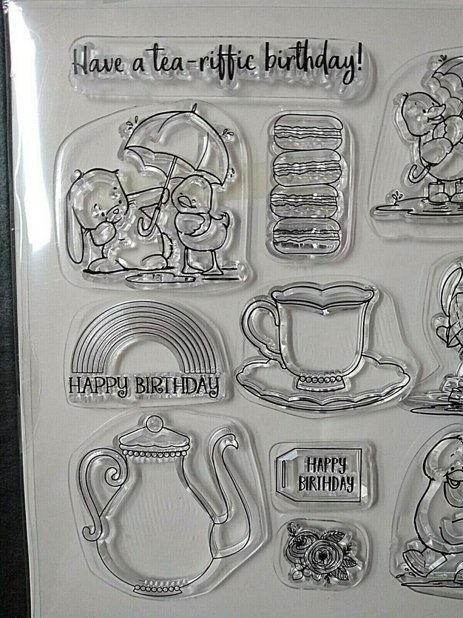 Cling Stamp Set & Embossing Folders Birthday Stamps Tea Etsy